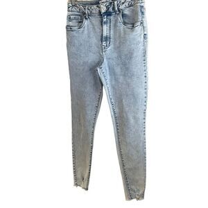 miami High Rise Super Skinny Jeans Bleached Denim Distressed Junior size 9